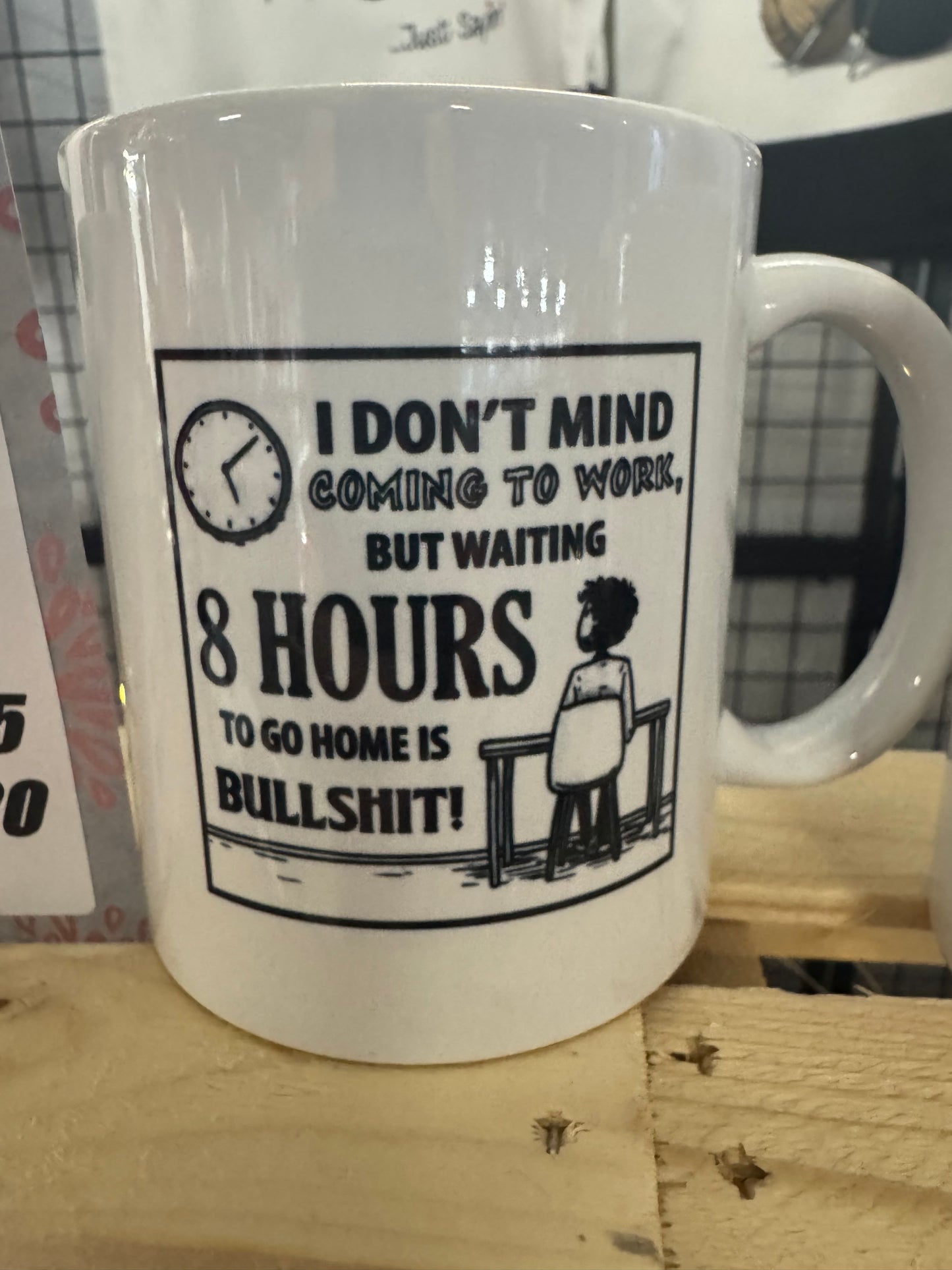 8-Hour Bullshit Mug | Funny Office Humor Coffee Cup for Coworkers
