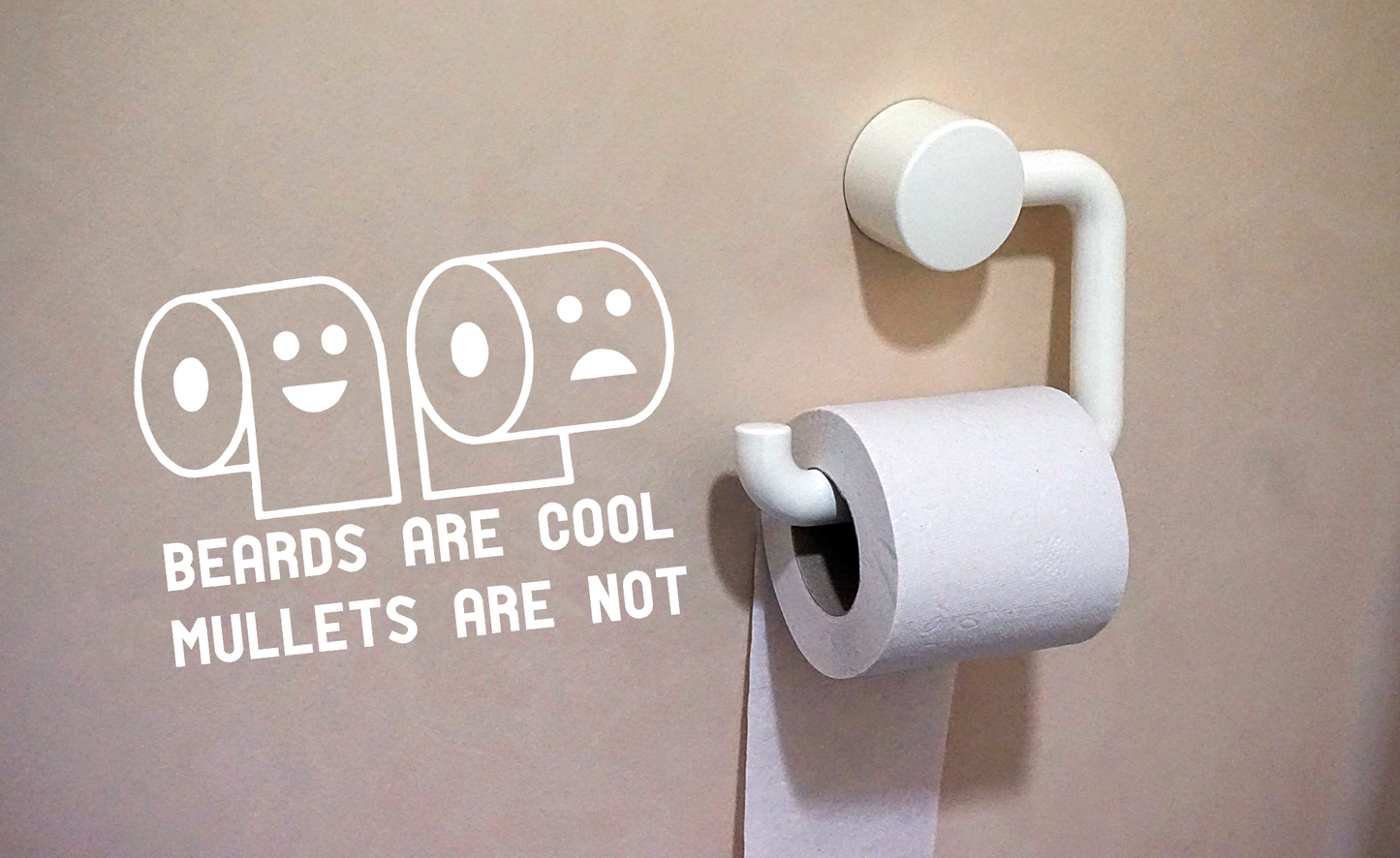 Beards are cool mullets are not funny vinyl decal. We all know it's true. White 5"W x 3.5"H Car Decal, Car Sticker, Car Vinyl, Bumper Sticker, Vinyl Stickers, Vinyl Sticker.