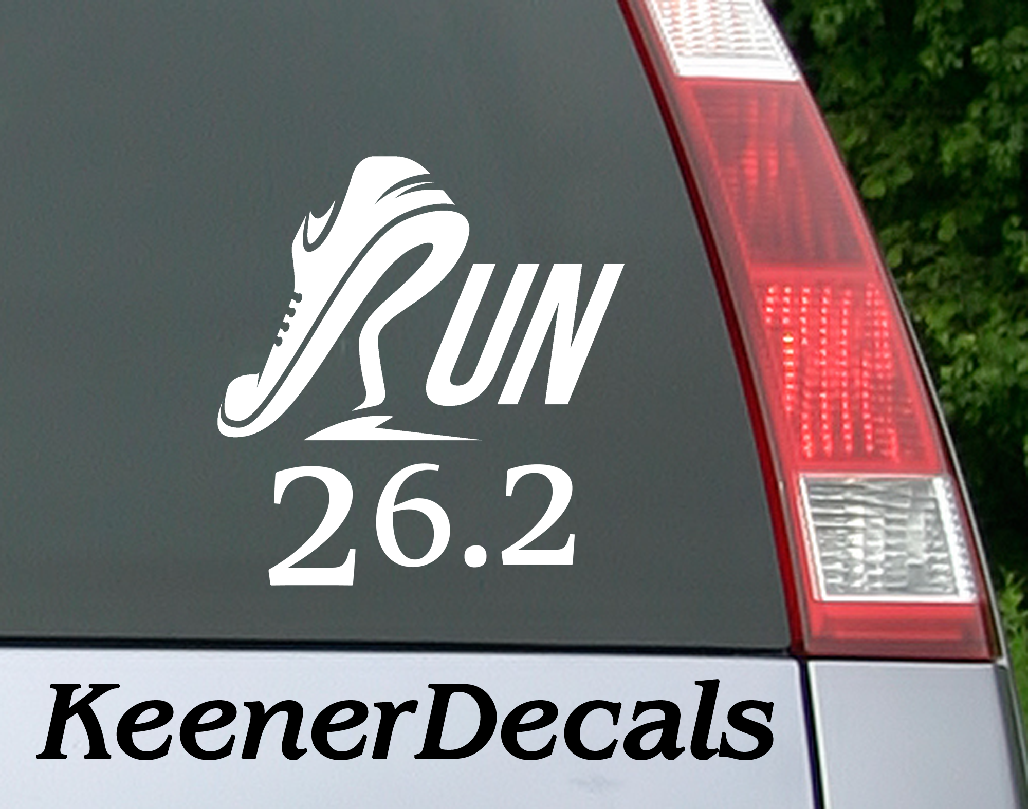 Marathon 26.2 miles or 42.2kms. Display your trophy on your car, you've earned it.  5.5"W x 5.8"H Car Decal, Car Sticker, Car Vinyl, Bumper Sticker, Vinyl Stickers, Vinyl Sticker.  FREE SHIPPING FOR ALL VINYL DECALS within Canada and the US.