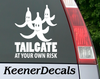 Tailgate at your own risk funny vinyl car decal. Let the drivers behind you know you don't like tailgaters with a little sarcastic humor.  5