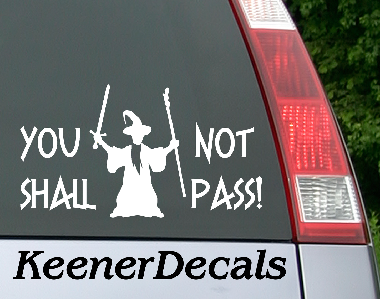 You Shall Not Pass - Vinyl Car Decal Bumper Sticker. For the movie fan that wants to be a little cheeky. This car decal will put a smile on the faces of the people behind you on the road. 6.5"W x 3.5"H Car Decal, Car Sticker, Car Vinyl, Bumper Sticker, Vinyl Stickers, Vinyl Sticker. Lord of the Rings.