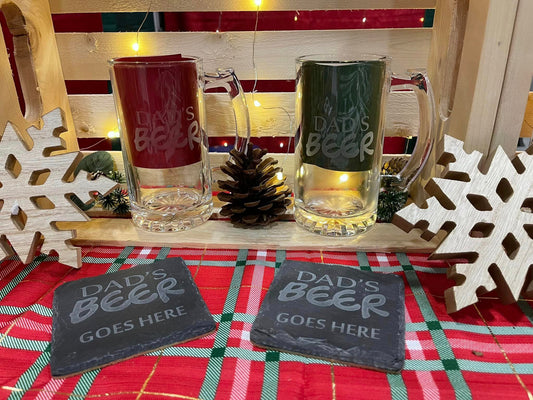 Dad’s Beer - Beer Stein. Sand etched Beer Stein. Perfect gift for Dad.
