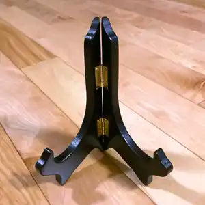 Four-inch wooden display stand.