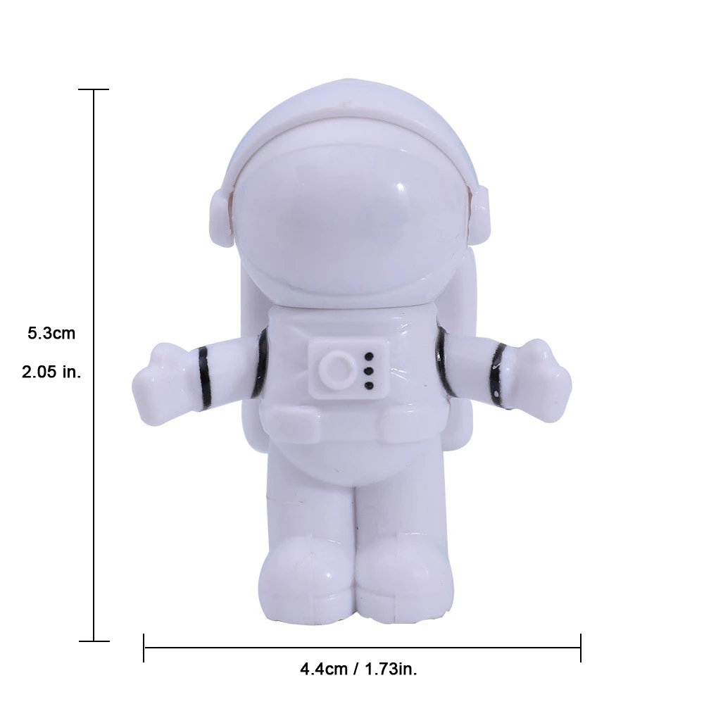Astronaut USB powered LED Light dimensions.