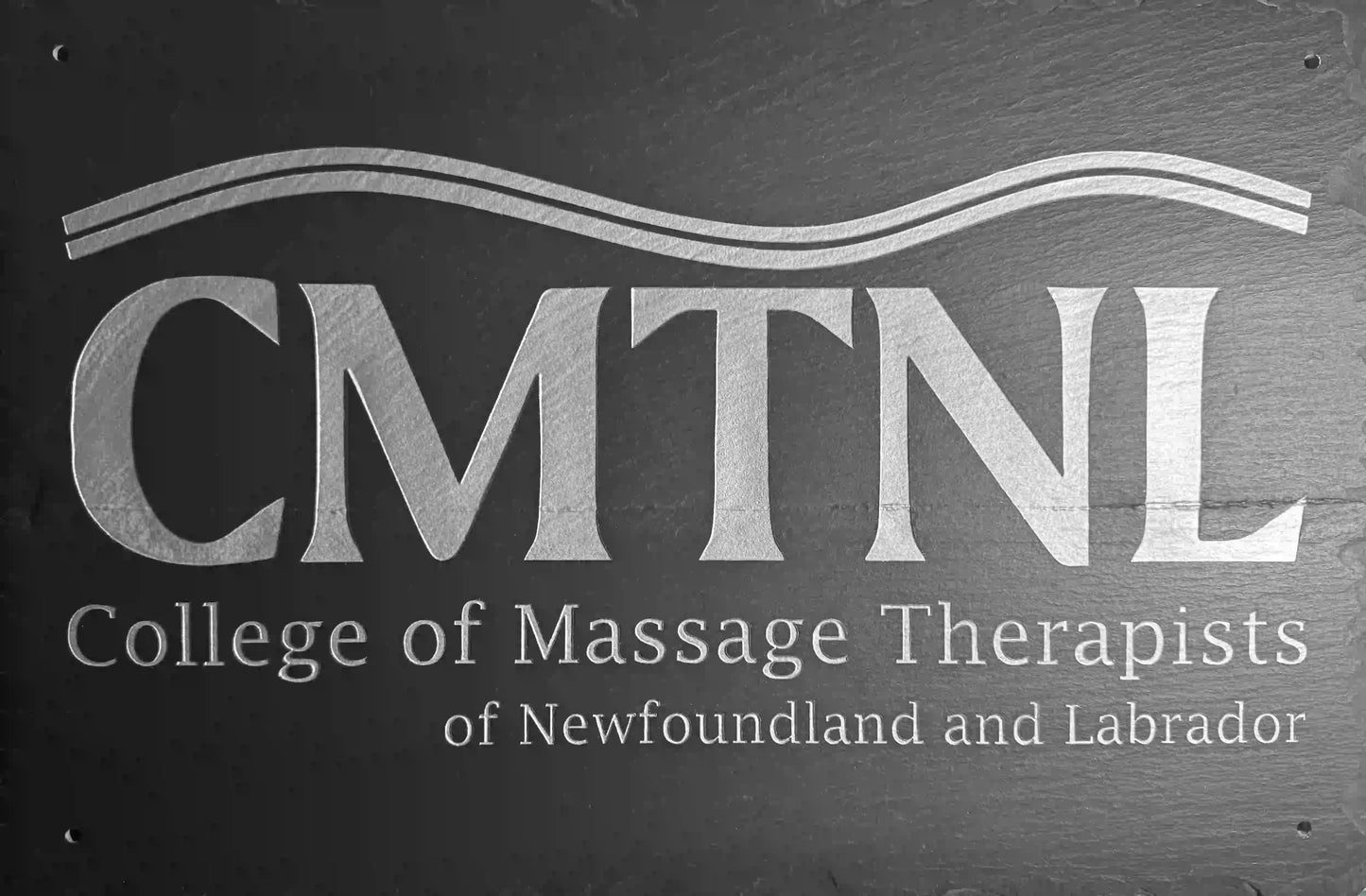 Business Sign - Slate Address Plaque Silver Paint