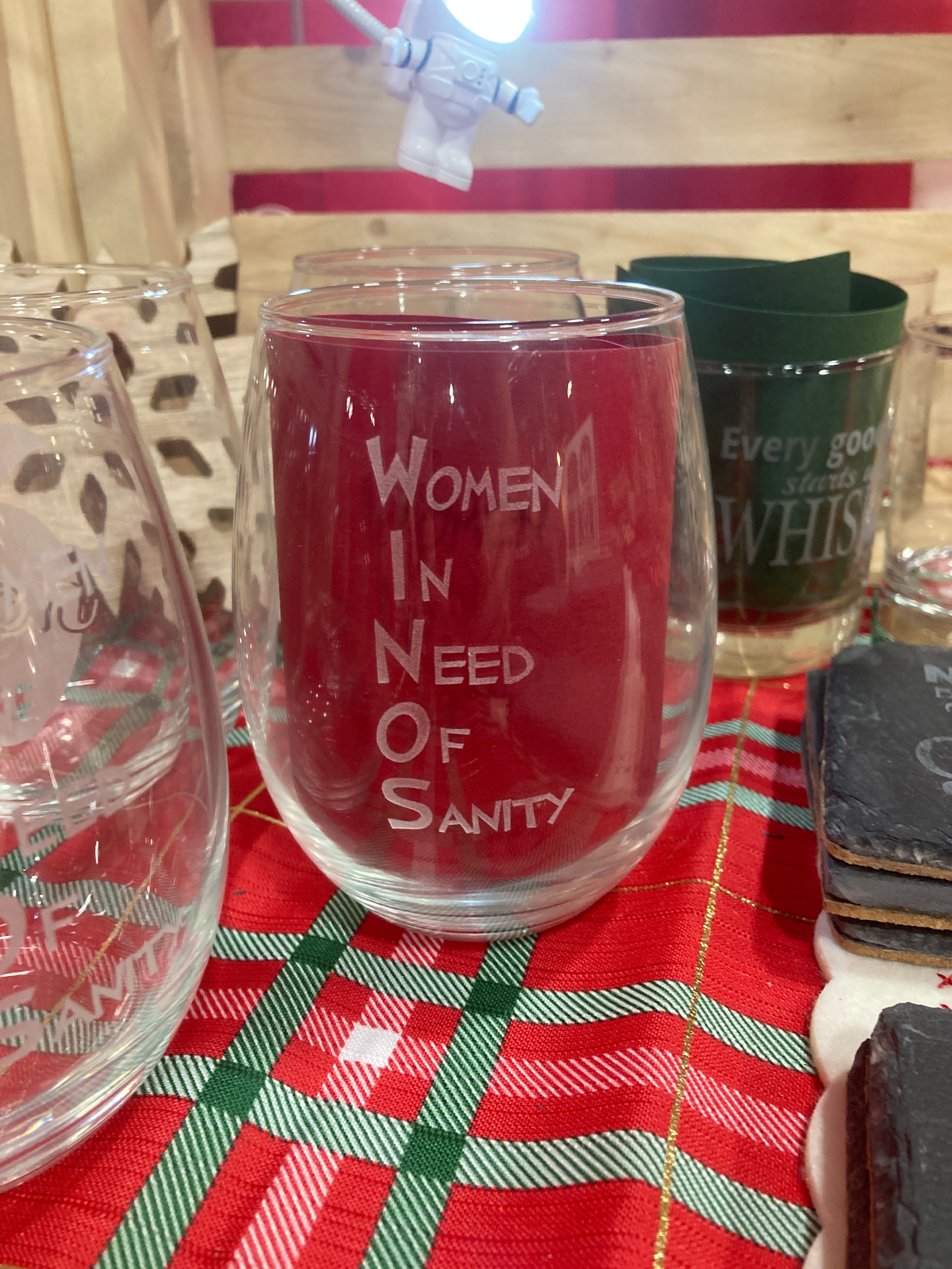 WINOS - Women In Need Of Sanity - 17oz Stemless Wineglass