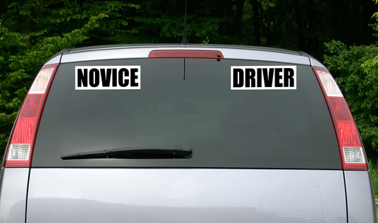 Novice Driver with White Background - Vinyl Car Decal Bumper Sticker