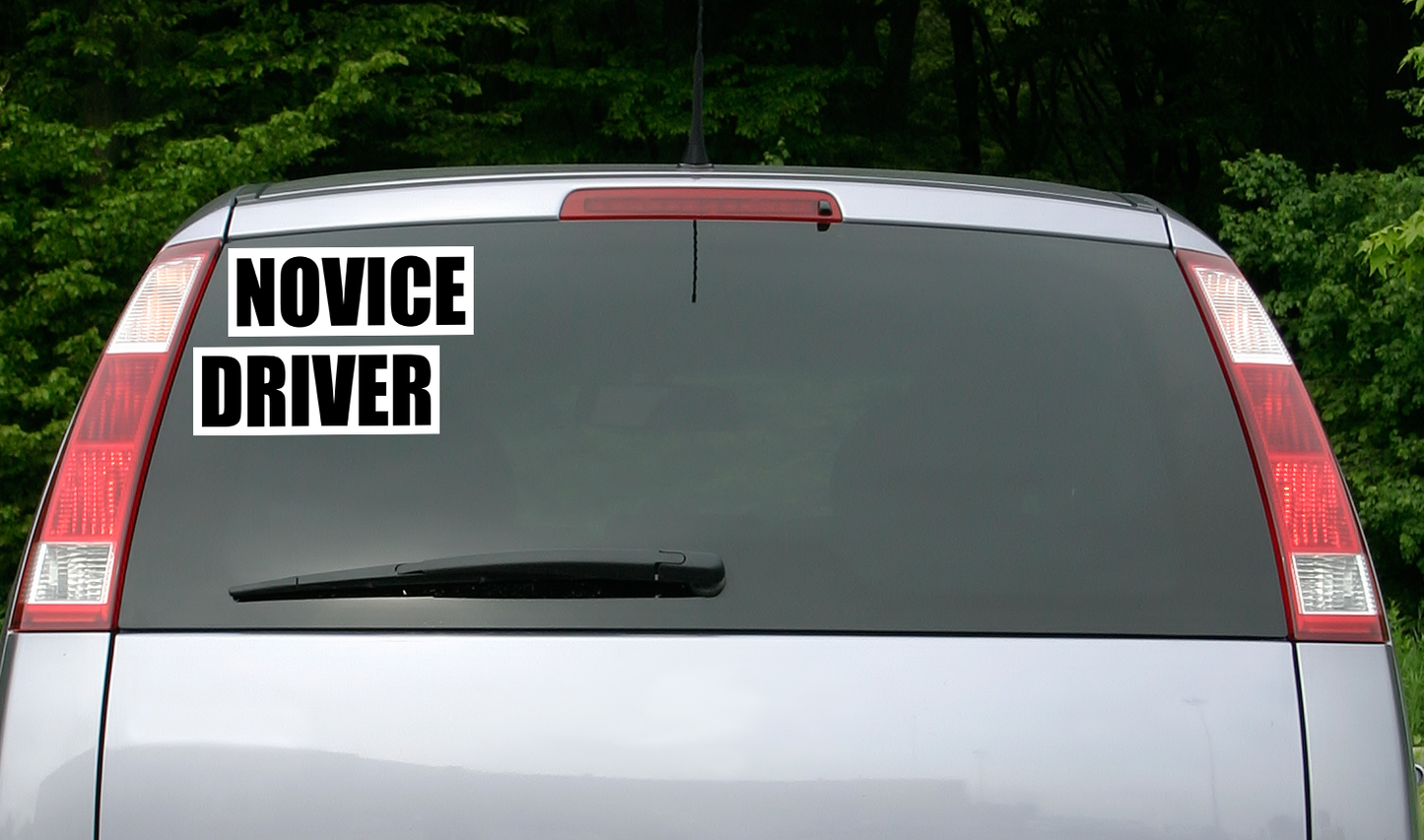 Novice Driver with White Background - Vinyl Car Decal Bumper Sticker