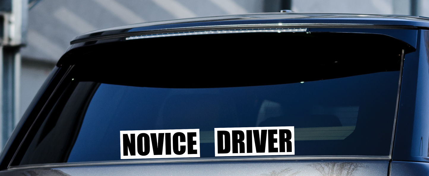 Novice Driver with White Background - Vinyl Car Decal Bumper Sticker