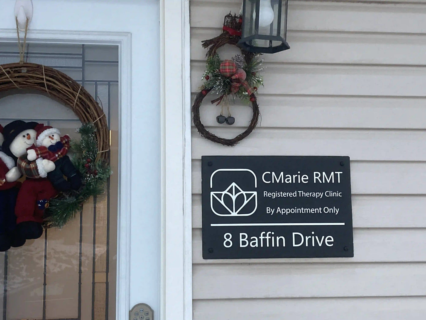 Slate Business Sign Installed