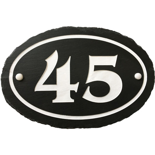 Design your own custom slate house sign! Slate color will not fade. High quality paint won't peel. Best House sign for any weather.