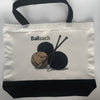 Funny knitting canvas tote bag with 