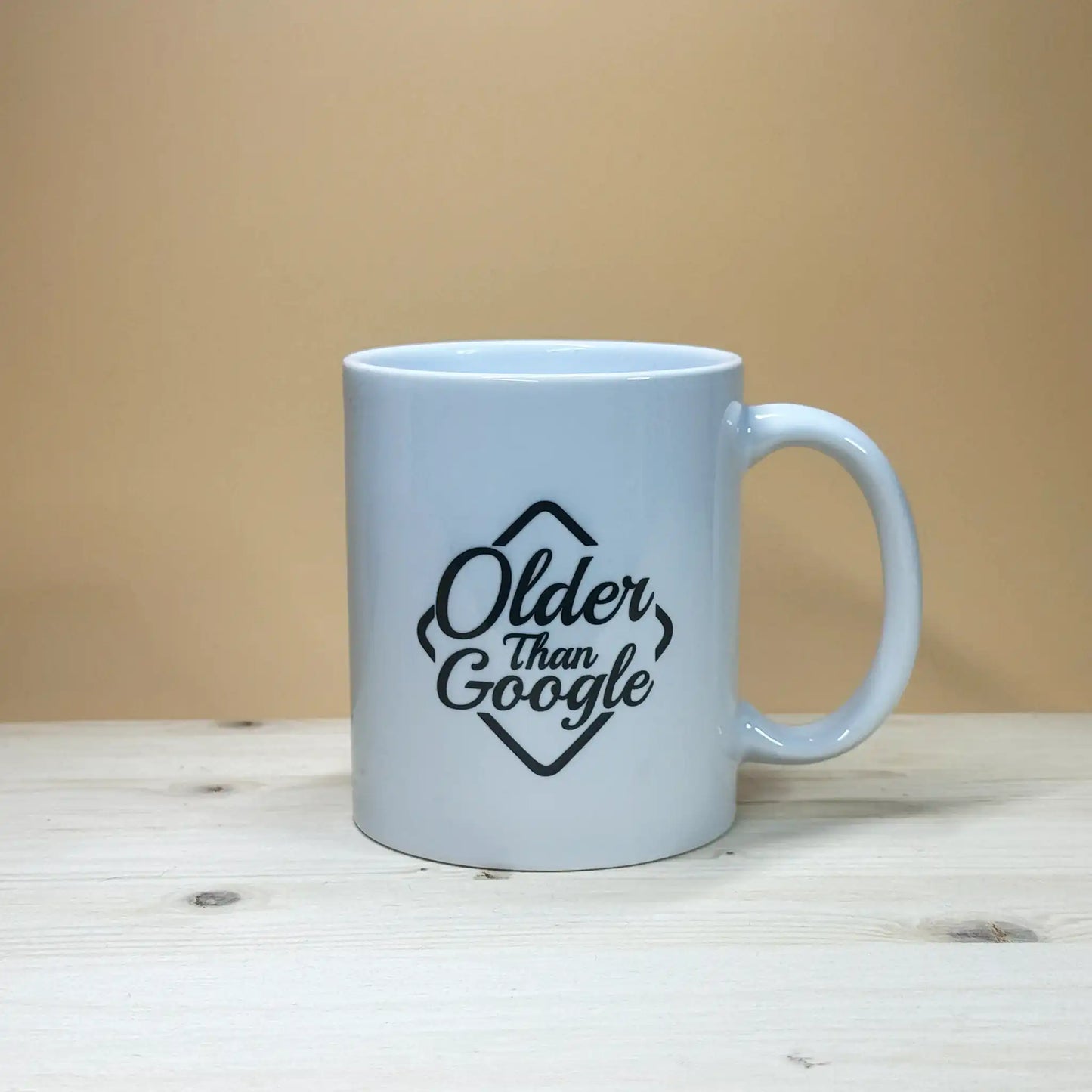 Funny tech humor 11oz mug for Gen X and Boomers born before Google was founded.