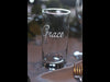 Wedding Reception table using Personalized Place Setter Drinking Glasses.