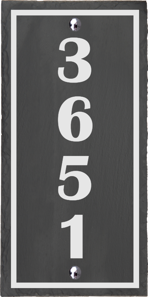 Design your own custom slate house sign! Slate color will not fade. High quality paint won't peel. Best House sign for any weather.