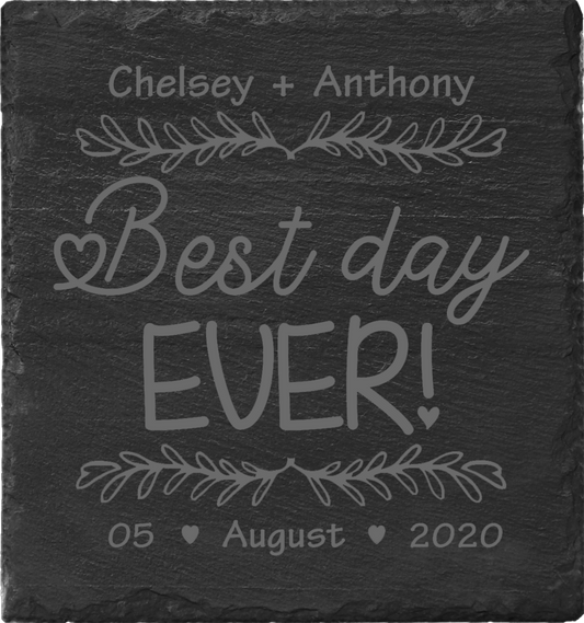 Best Day Ever! These wedding coasters would be a great gift for the lucky couple, or as wedding favours for the wedding party...or even the whole wedding. Buy as a single, or mix and match in sets of 2 or 4. Higher quantity discounts available.