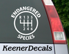Endangered Species  Vinyl Car Decal Bumper Sticker is a must have to add to your back window. Manual transmissions / Stick Shift, truly is an endangered species.  3.52