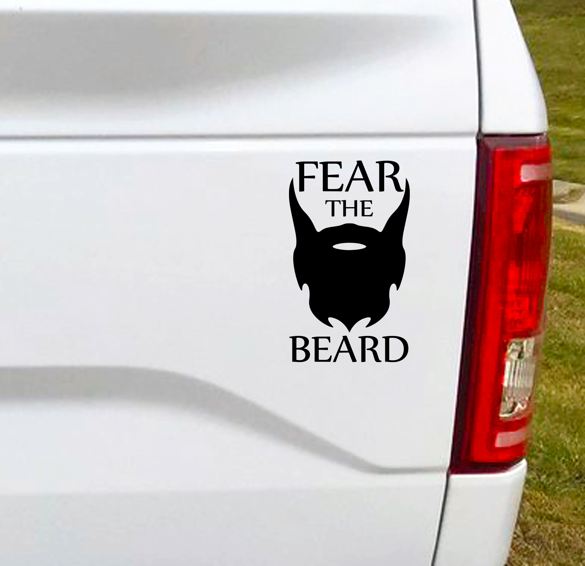 Fear the Beard funny vinyl car decal. Know someone with a cool beard? Just go ahead and add to cart. ;)  3"W x 5"H Funny Car Decal, Car Sticker, Car Vinyl, Bumper Sticker, Vinyl Stickers, Vinyl Sticker.
