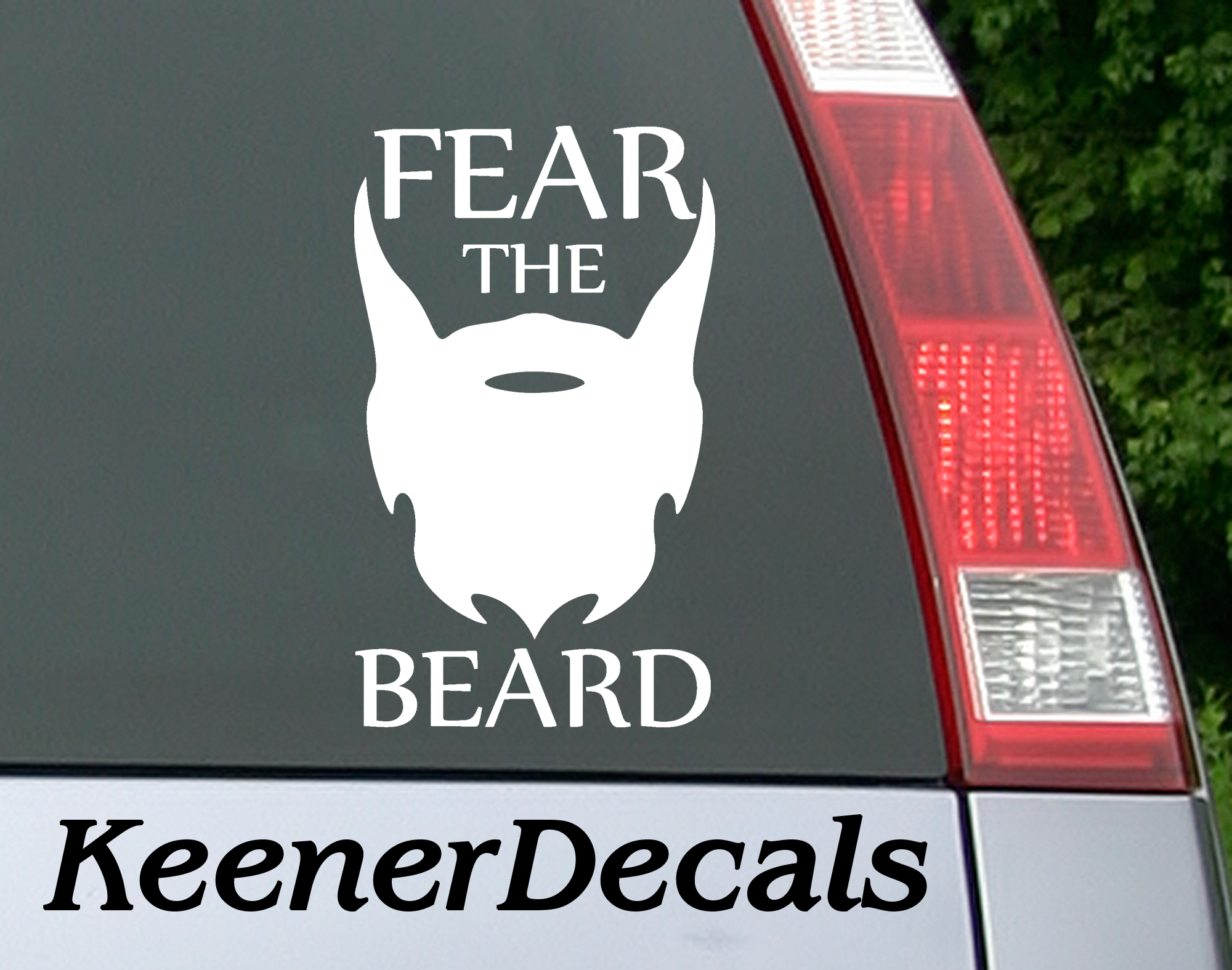 Fear the Beard funny vinyl car decal. Know someone with a cool beard? Just go ahead and add to cart. ;)  3"W x 5"H Funny Car Decal, Car Sticker, Car Vinyl, Bumper Sticker, Vinyl Stickers, Vinyl Sticker.