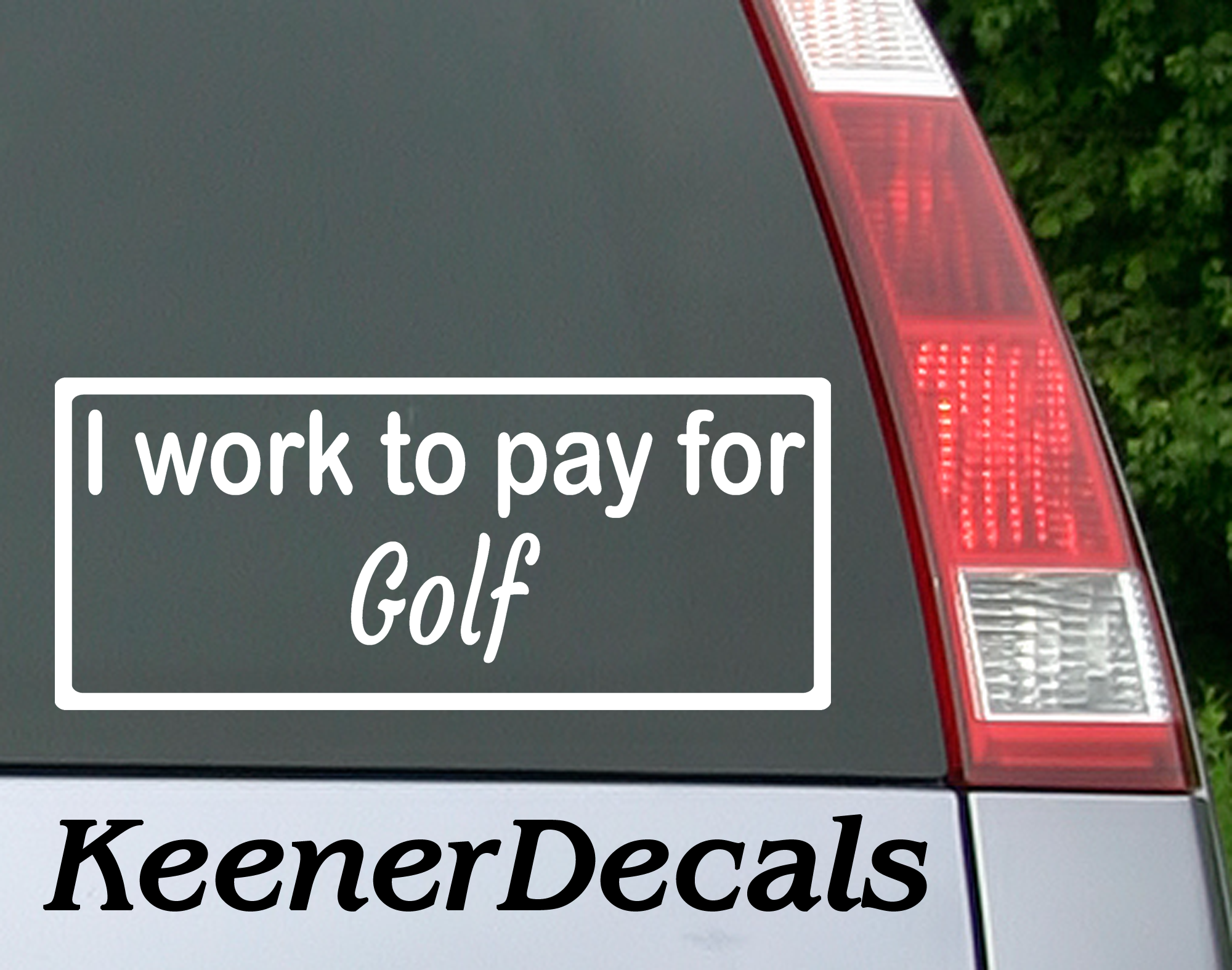 I work to pay for Golf. Baseball? Football? You fill in the blank. This funny car vinyl decal bumper sticker will surely get a laugh out of your fellow drivers.  7"W x 3"H Funny Car Decal, Car Sticker, Car Vinyl, Bumper Sticker, Vinyl Stickers, Vinyl Sticker.