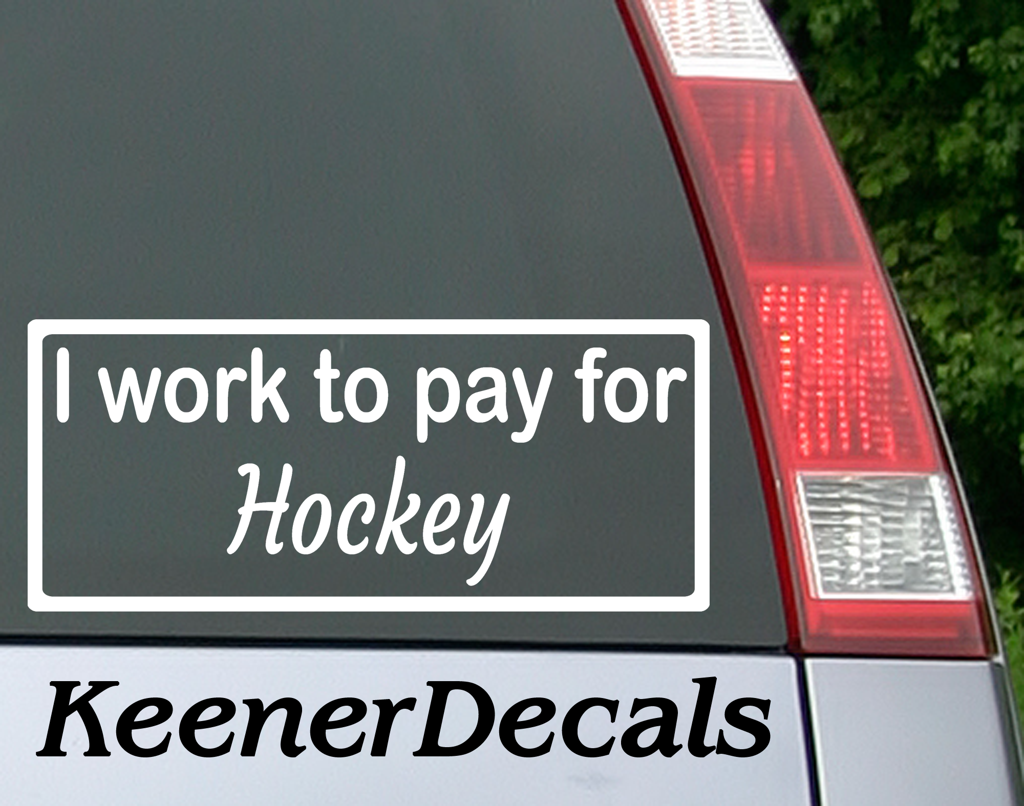 I work to pay for hockey. Baseball? Football? You fill in the blank. This humorous car vinyl decal bumper sticker will surely get a laugh out of your fellow drivers.  7"W x 3"H Funny Car Decal, Car Sticker, Car Vinyl, Bumper Sticker, Vinyl Stickers, Vinyl Sticker. 