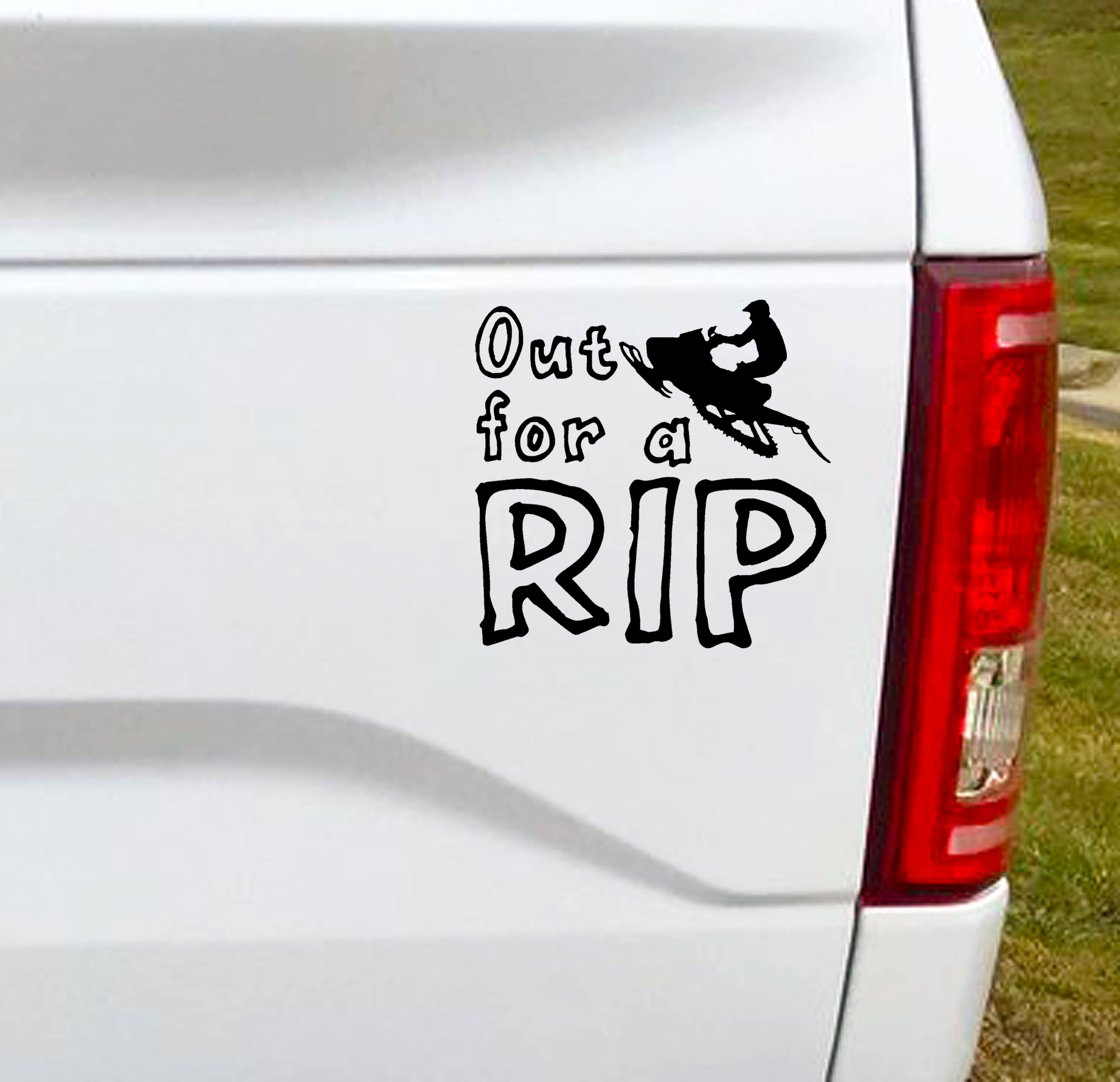 Out For A Rip?  5"W x 5"H Funny Car Decal, Car Sticker, Car Vinyl, Bumper Sticker, Vinyl Stickers, Vinyl Sticker.  FREE SHIPPING FOR ALL VINYL DECALS within Canada and the US.