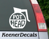 Load image into Gallery viewer, Pot Head funny vinyl car decal bumper sticker. REALLY like your coffee? You might be a Pot Head.  5.5&quot;W x 5.5&quot;H Funny Car Decal, Car Sticker, Car Vinyl, Bumper Sticker, Vinyl Stickers, Vinyl Sticker.  FREE SHIPPING FOR ALL VINYL DECALS within Canada and the US.