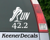 Load image into Gallery viewer, Marathon 26.2 miles or 42.2kms. Display your trophy on your car, you&#39;ve earned it.  5.5&quot;W x 5.8&quot;H Car Decal, Car Sticker, Car Vinyl, Bumper Sticker, Vinyl Stickers, Vinyl Sticker.  FREE SHIPPING FOR ALL VINYL DECALS within Canada and the US.