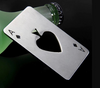 Load image into Gallery viewer, Stainless steel poker card bottle opener is the perfect gift. Good as a stocking-stuffer for Christmas, Groomsmen gifts for wedding favours, birthdays, and more.  Fits perfectly in a wallet slot.