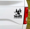 Load image into Gallery viewer, Tailgate at your own risk funny vinyl car decal. Let the drivers behind you know you don&#39;t like tailgaters with a little sarcastic humor.  5&quot;W x 6&quot;H Funny Car Decal, Car Sticker, Car Vinyl, Bumper Sticker, Vinyl Stickers, Vinyl Sticker.