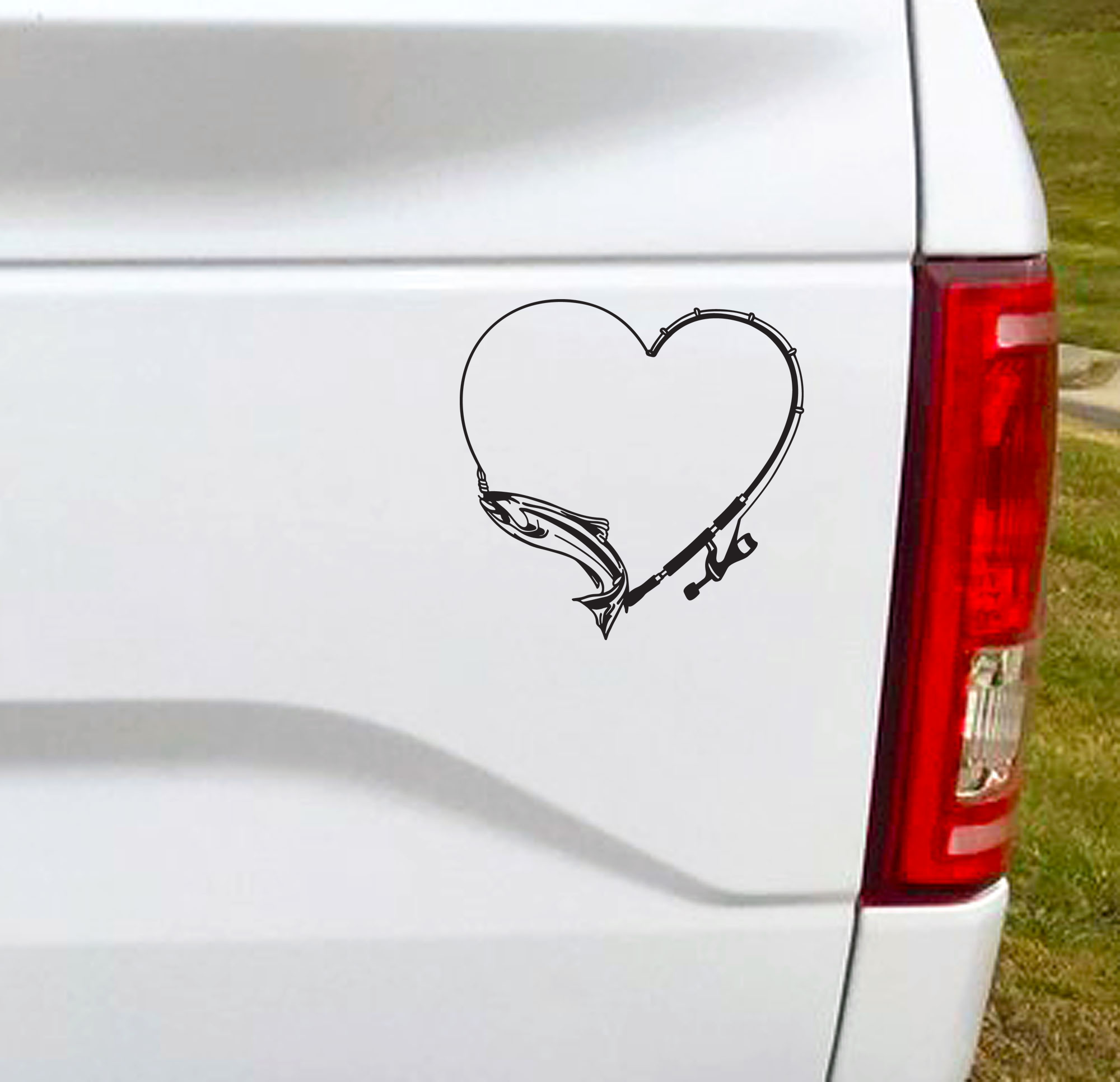 Fishing Love vinyl car decal bumper sticker. Nothing more relaxing and enjoyable than spending the day fishing.  5"W x 5"H Funny Car Decal, Car Sticker, Car Vinyl, Bumper Sticker, Vinyl Stickers, Vinyl Sticker. Black