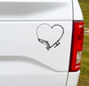 Fishing Love vinyl car decal bumper sticker. Nothing more relaxing and enjoyable than spending the day fishing.  5